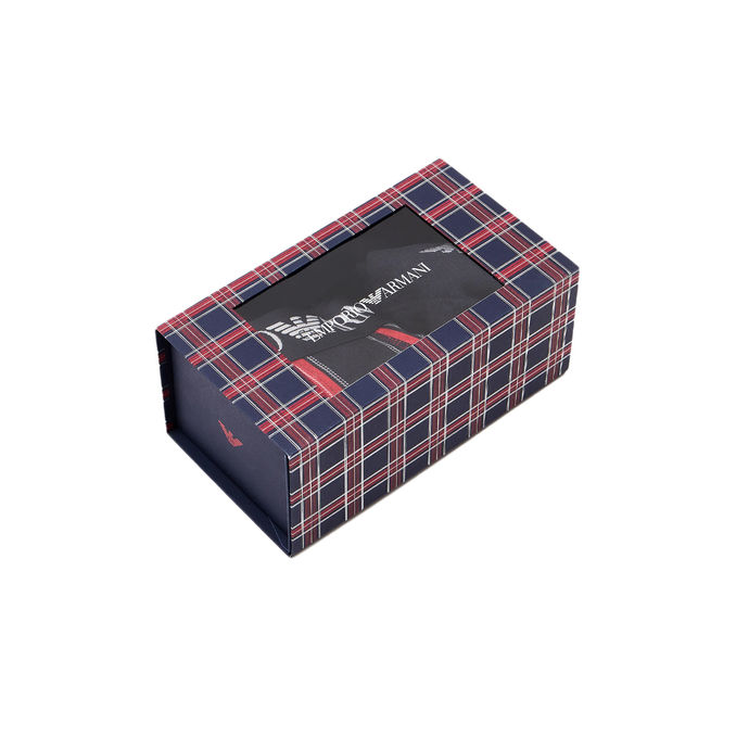 GIFT BOX BOXER TARTAN E CALZE Uomo Marine Scozzese