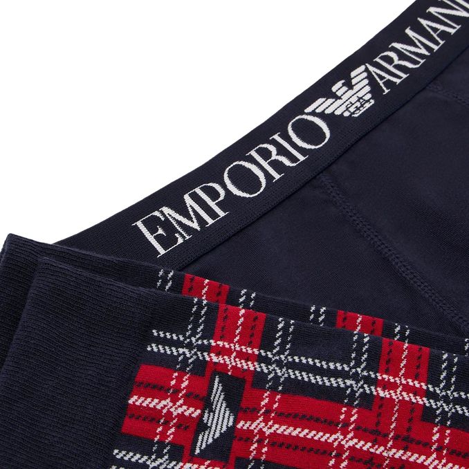 GIFT BOX BOXER TARTAN E CALZE Uomo Marine Scozzese