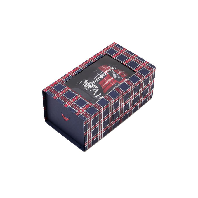 GIFT BOX BOXER TARTAN E CALZE Uomo Marine Scozzese