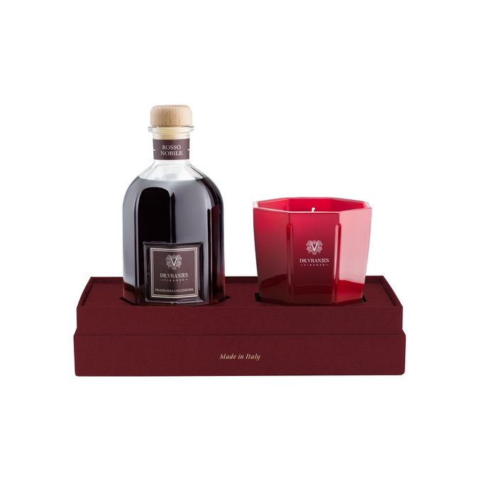 GIFT BOX DIFFUSER ROSSO NOBILE 250 ml CON CANDELA 200 g