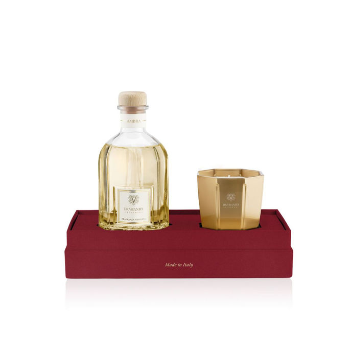 GIFT BOX FRAGRANZA AMBRA 250 ML CON CANDELA