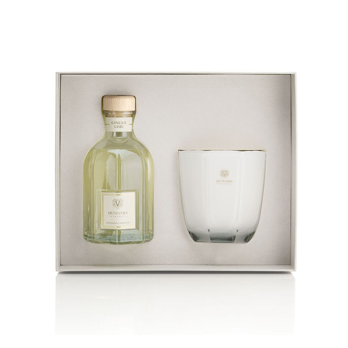 GIFT BOX FRAGRANZA GINGER LIME 500 ML CON CANDELA