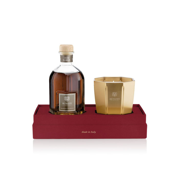 GIFT BOX FRAGRANZA OUD NOBILE 250 ML CON CANDELA ORO