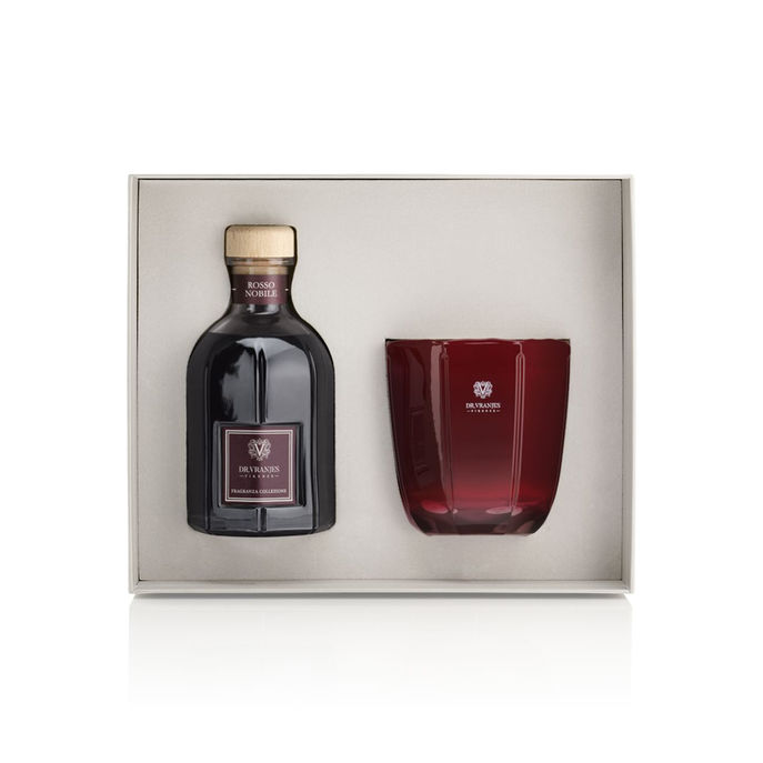 GIFT BOX FRAGRANZA ROSSO NOBILE 500ML CON CANDELA