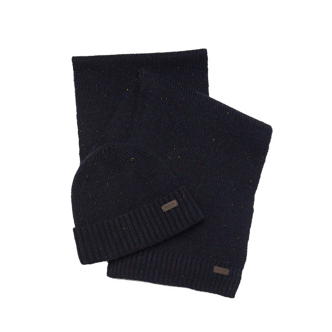 GIFT SET CARLTON FLECK BERRETTO E SCIARPA Uomo Navy