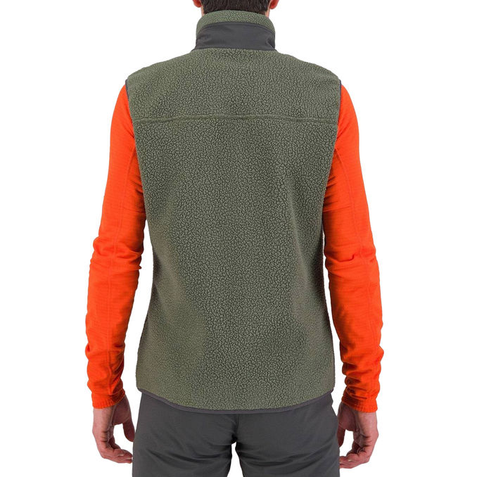 GILET 80'S PILE Uomo Thyme Black Sand