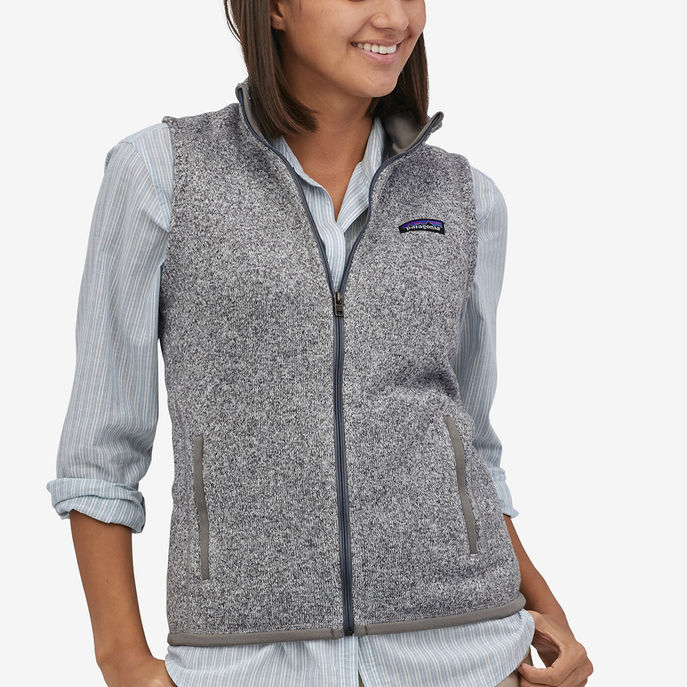 GILET BETTER SWEATER IN PILE Donna Bcw Birch White