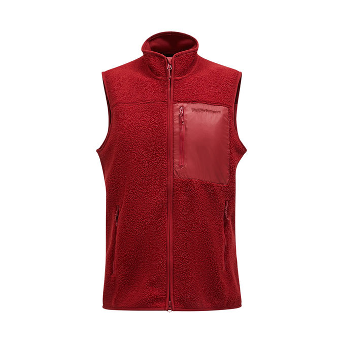 GILET IN PILE Uomo Sundried Tomato 
