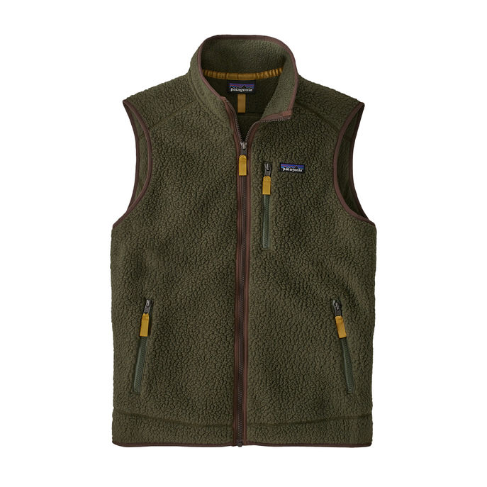 GILET RETRO IN PILE Uomo Basin Green