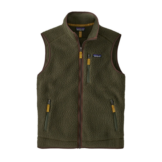 GILET RETRO IN PILE Uomo Basin Green