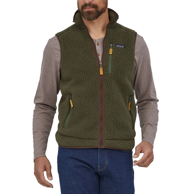 GILET RETRO IN PILE Uomo Basin Green