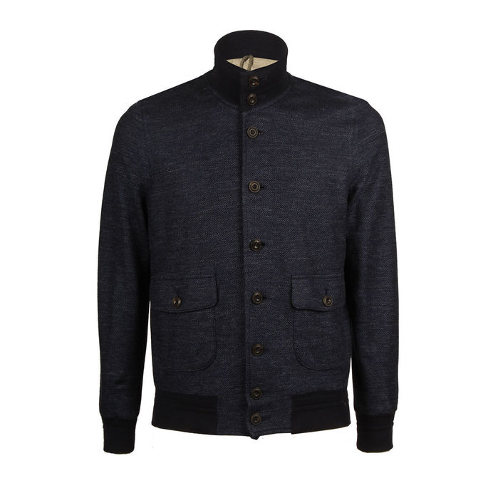 GIUBBINO BARRACUDA IN JERSEY Uomo Blu Grigio