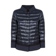 GIUBBINO CON COLLO COREA E BORDI IN TESSUTO Donna Navy GIUBBINO CON COLLO COREA E BORDI IN TESSUTO Donna Navy