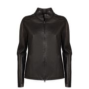GIUBBINO IN PELLE FULLZIP CON COLLO ALLA COREANA Donna Nero GIUBBINO IN PELLE FULLZIP CON COLLO ALLA COREANA Donna Nero