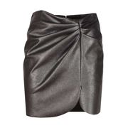 GONNA CORTA IN TESSUTO SCUBA BRILLANTE Donna Laminato nero GONNA CORTA IN TESSUTO SCUBA BRILLANTE Donna Laminato nero