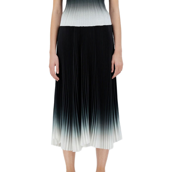 GONNA PLISSET DEGRADE' Donna Nero Bianco
