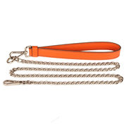 Guinzaglio con manico in pelle e catena Pet Arancio Guinzaglio con manico in pelle e catena Pet Arancio