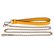 Guinzaglio con manico in pelle e catena Pet Giallo Guinzaglio con manico in pelle e catena Pet Giallo