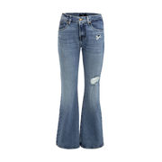 JEANS A ZAMPA CON STRAPPI Donna Mid Blue JEANS A ZAMPA CON STRAPPI Donna Mid Blue