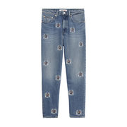 JEANS MOM CON LOGHI CE738 Donna Denim Medium JEANS MOM CON LOGHI CE738 Donna Denim Medium