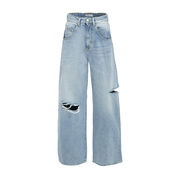 JEANS POPPY WIDE LEG VITA ALTA Donna Denim Chiaro JEANS POPPY WIDE LEG VITA ALTA Donna Denim Chiaro