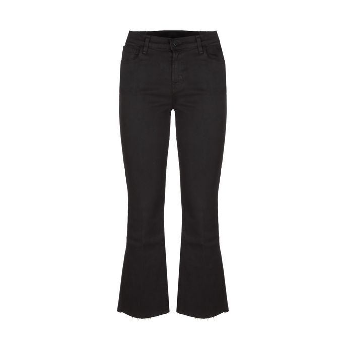 JEANS SELENA IN BULL DI COTONE MID RISE Donna Nero