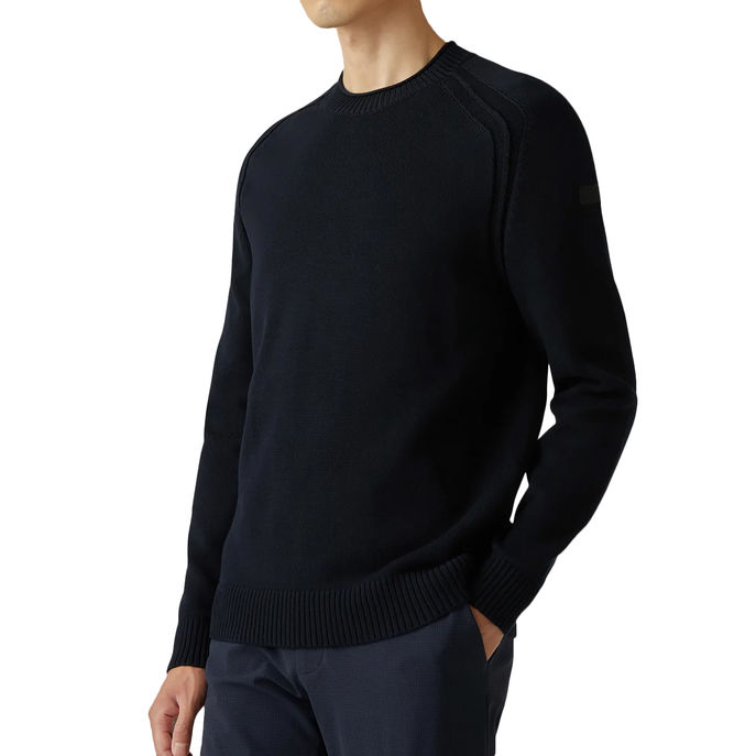 KNIT COTTON PLAIN ROUND Uomo Blue Black