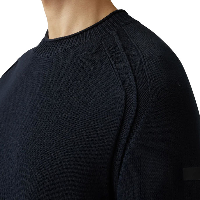 KNIT COTTON PLAIN ROUND Uomo Blue Black