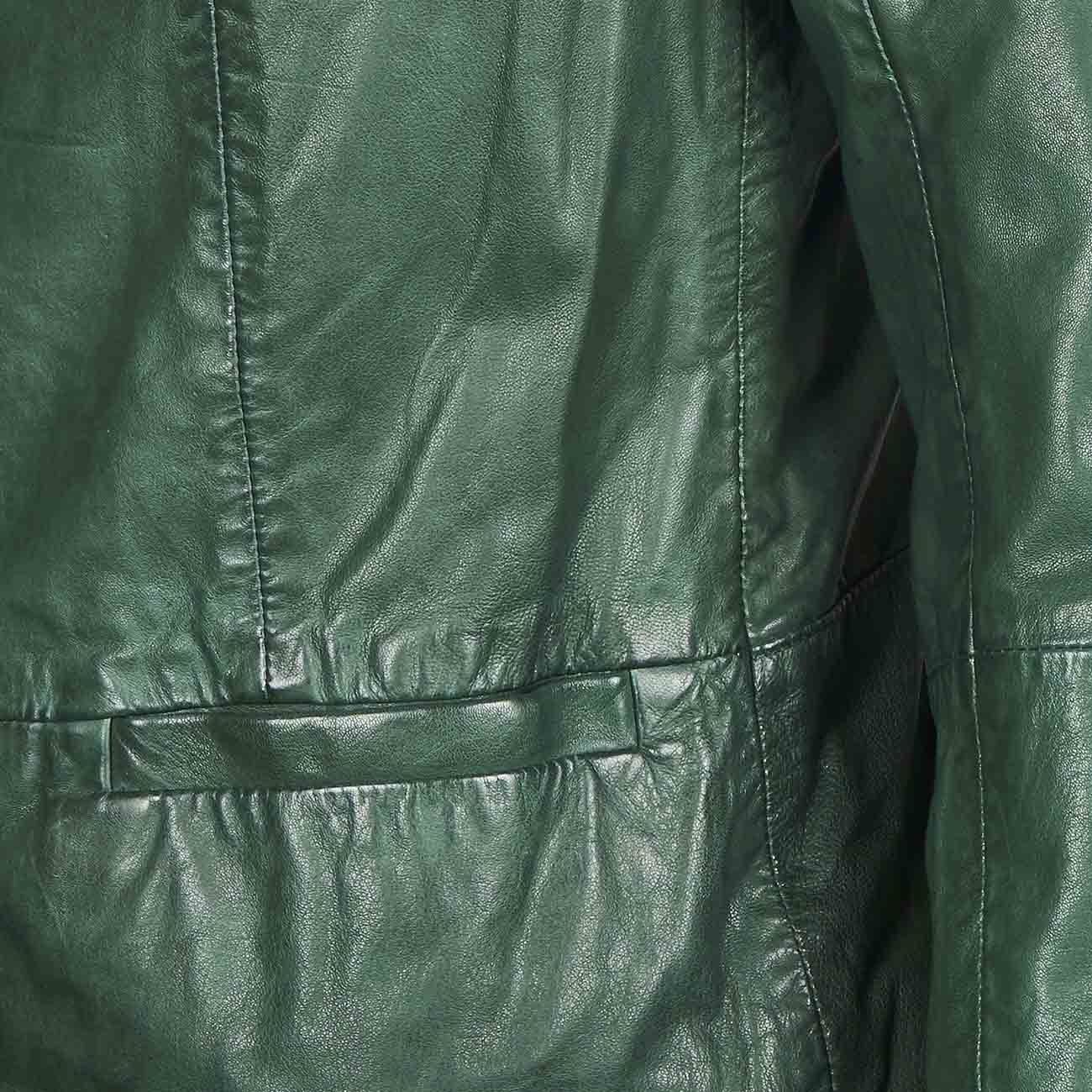 BULLY LEATHER JACKET Women Forest green | Mascheroni Sportswear