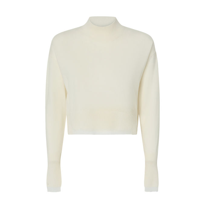 LUPETTO CROP MIX CACHEMIRE Donna Bianco Purezza