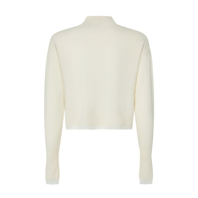LUPETTO CROP MIX CACHEMIRE Donna Bianco Purezza