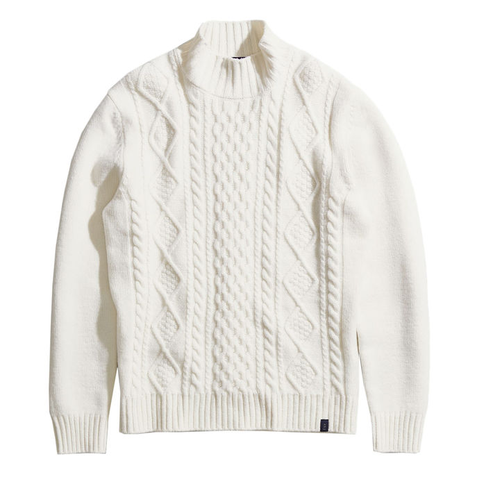 LUPETTO IN LANA A TRECCIA Uomo Neve