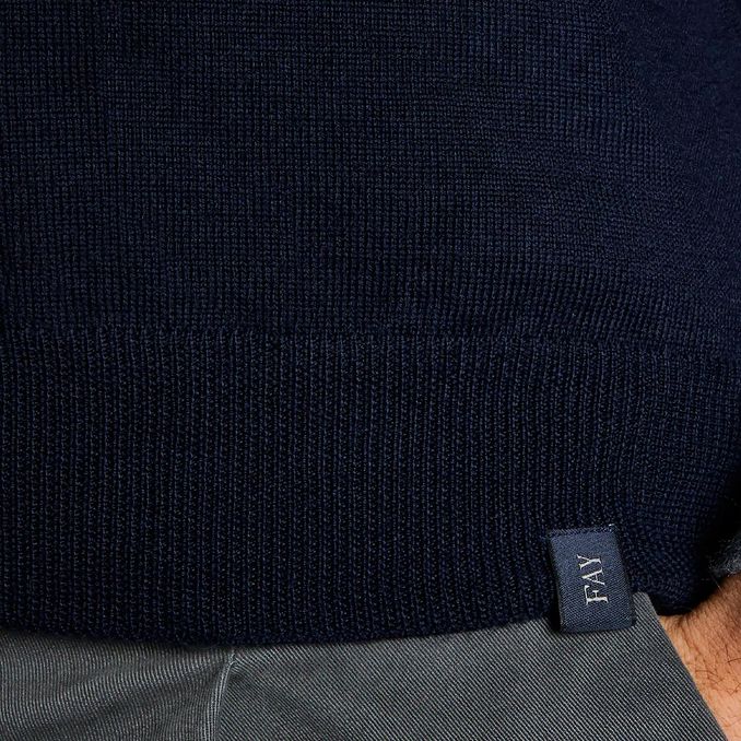 MAGLIA CON TOPPE IN LANA Uomo Blu Navy Grigio Blu