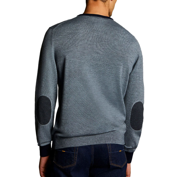 MAGLIA IN LANA Uomo Argento Blu Den Glassè