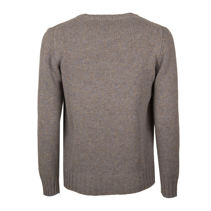 MAGLIA IN LANA Uomo Beige Celeste Melange