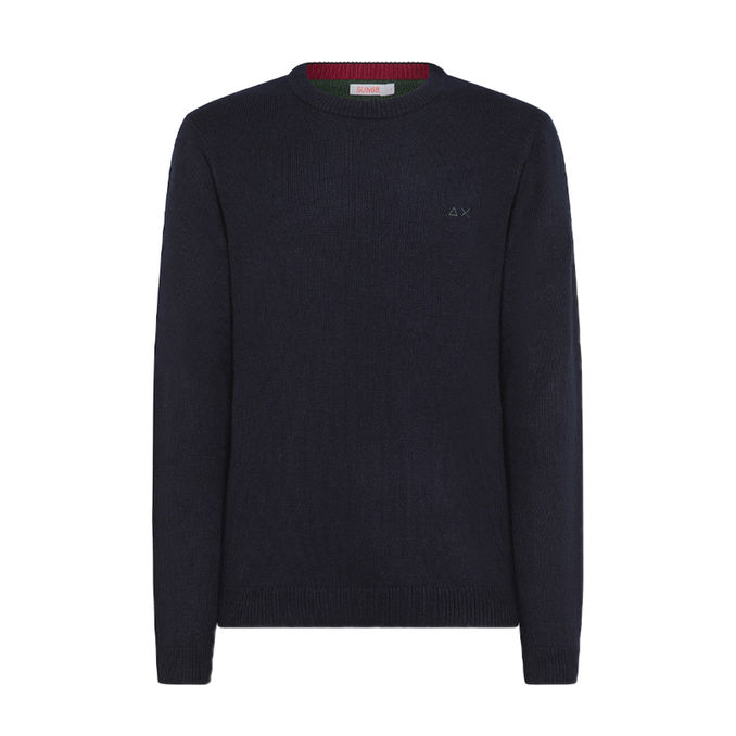 MAGLIA ROUND SOLID COLOR Uomo Blu Navy