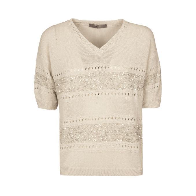 MAGLIA SCINTILLE Donna Beige 