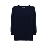 MAGLIA SEMIBARCA IN CREPE Donna Blu Notte MAGLIA SEMIBARCA IN CREPE Donna Blu Notte