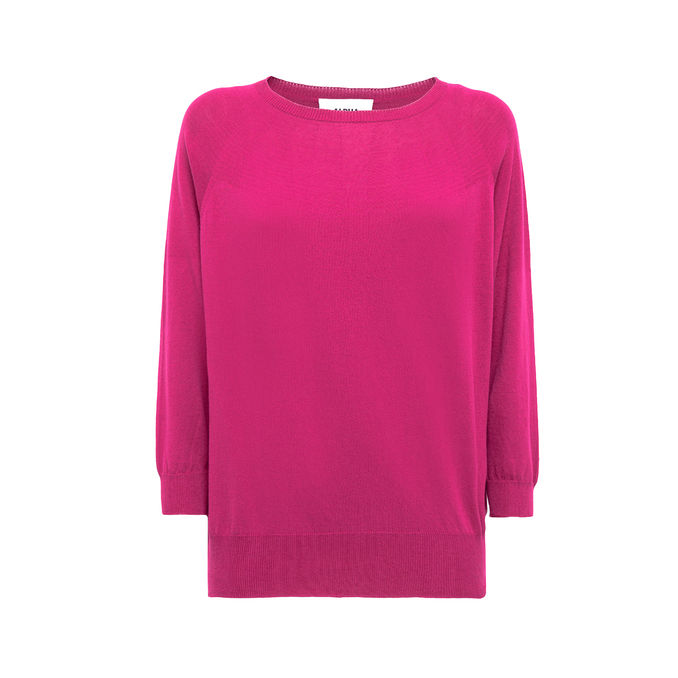 MAGLIA SEMIBARCA IN CREPE Donna Magenta