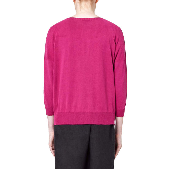 MAGLIA SEMIBARCA IN CREPE Donna Magenta