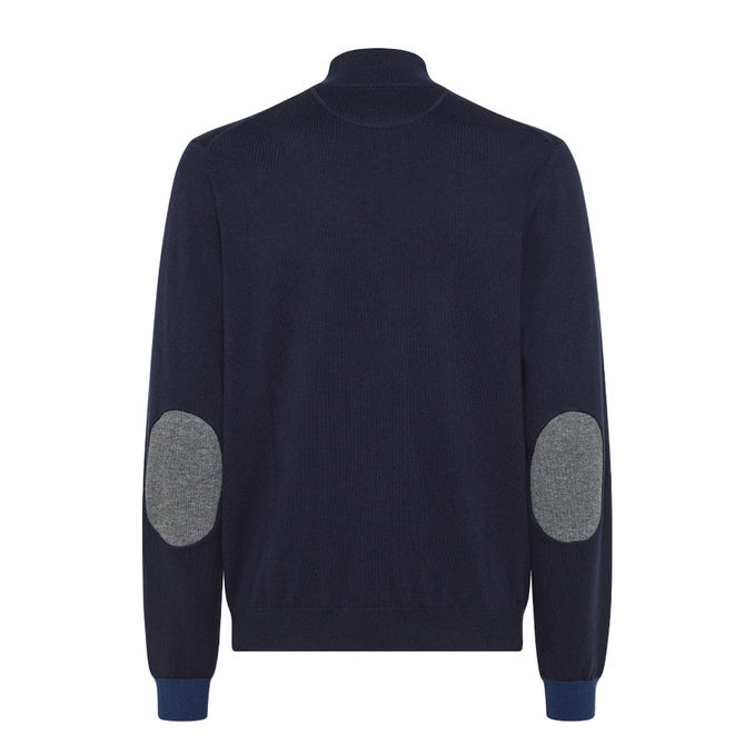 MAGLIA STRISCE ZIP SUI POLSINI Uomo Blu Navy