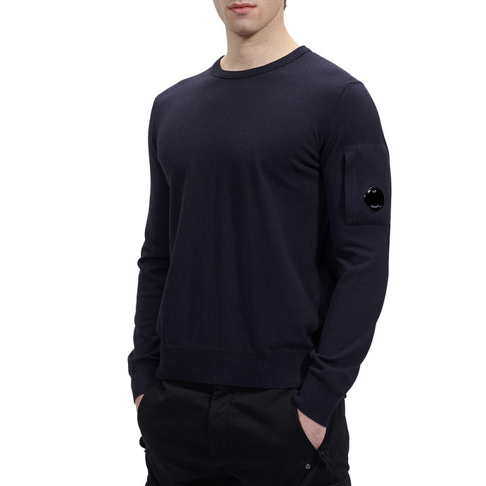MAGLIONE COTTON CREPE Uomo Blu Navy