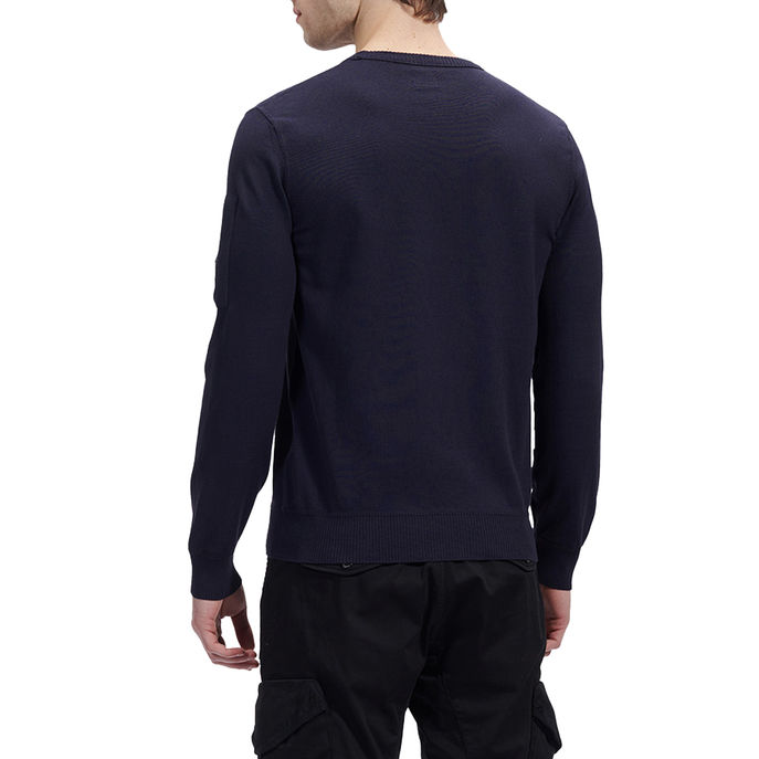MAGLIONE COTTON CREPE Uomo Blu Navy