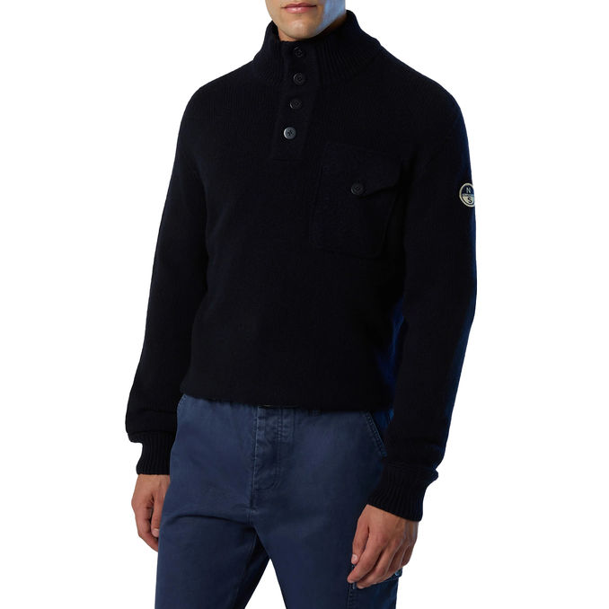 MAGLIONE D'ARCHIVIO CON BOTTONI Blu