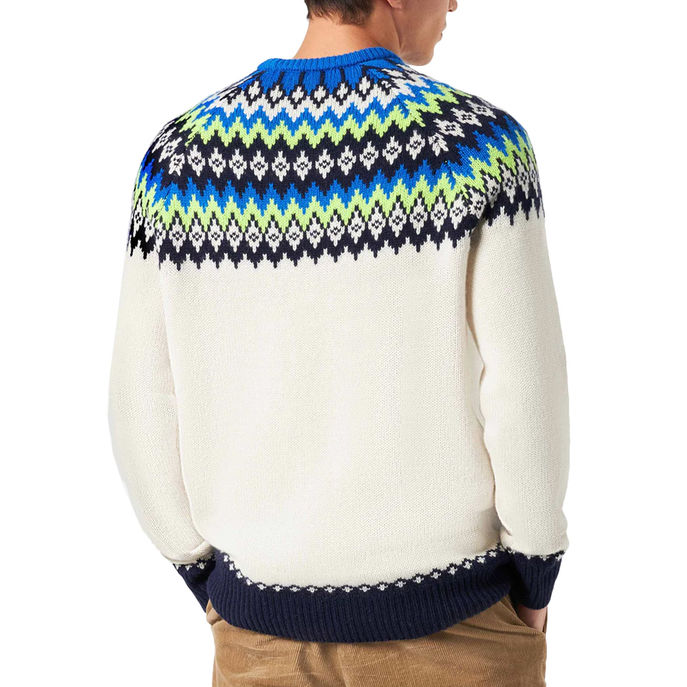 MAGLIONE GIROCOLLO NORDIC ICELANDIC Uomo Bianco