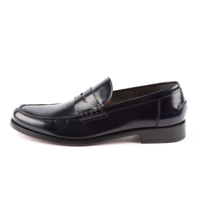 MOCASSINI PENNY LOAFER IN PELLE SPAZZOLATA Uomo Tempesta Nero