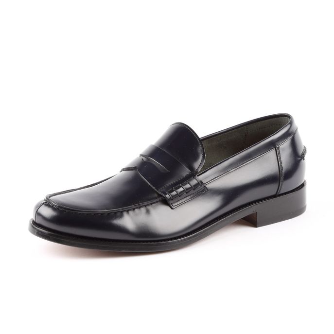 MOCASSINI PENNY LOAFER IN PELLE SPAZZOLATA Uomo Tempesta Nero