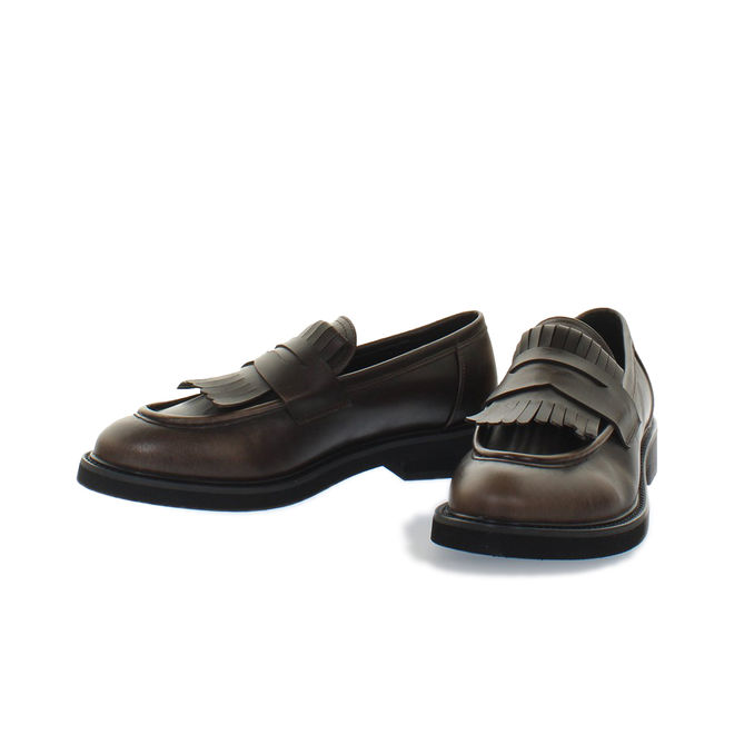 MOCASSINI SIENA CON FRANGIA Donna Testa di Moro