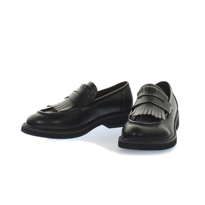 MOCASSINI SOFT CON FRANGIA Donna Nero