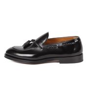 MOCASSINO IN PELLE SPAZZOLATA CON NAPPINE INTRECCIATE Uomo Nero MOCASSINO IN PELLE SPAZZOLATA CON NAPPINE INTRECCIATE Uomo Nero